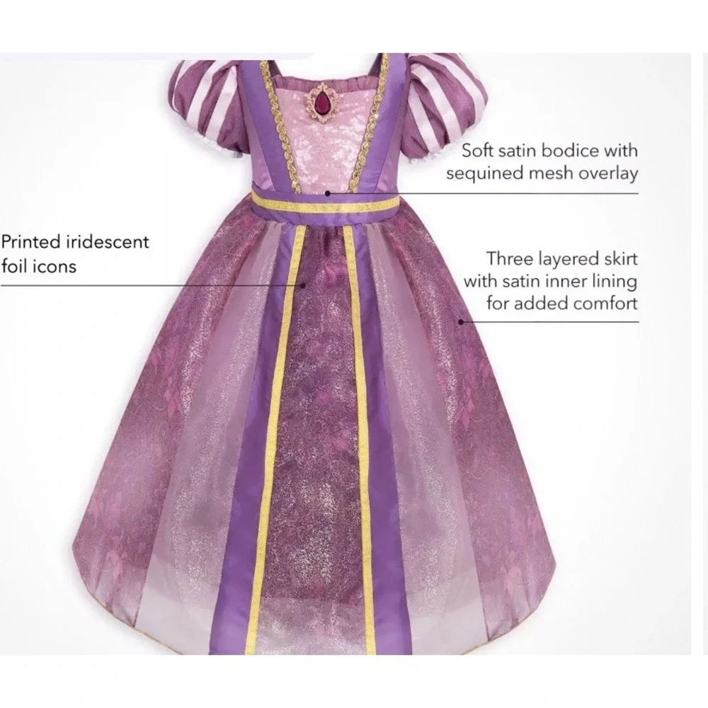 Disney Store Rapunzel Costume Dress Up Princess Tangled Purple Halloween NEW 4